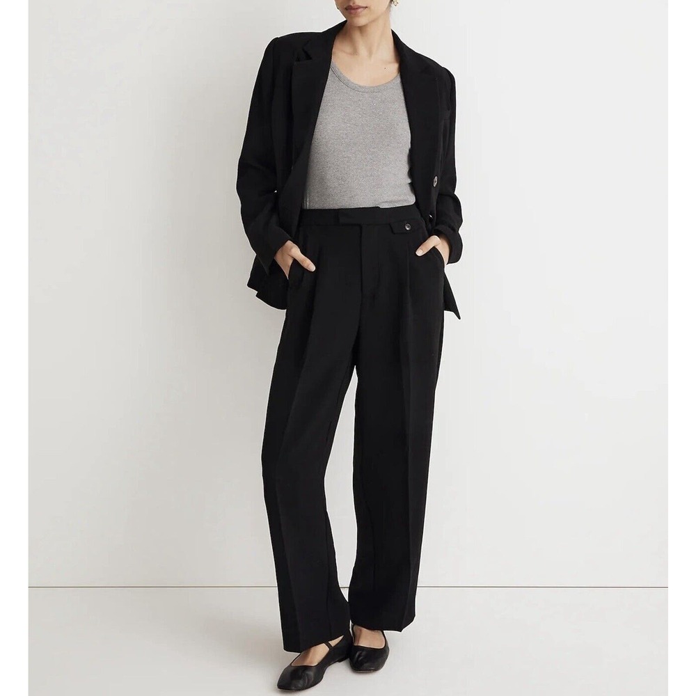Madewell Rosedale Crepe Pant 4 High Rise Straight Leg Wrinkle Resistant